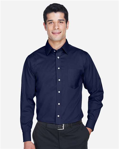 Devon & Jones Men's Tall Crown Collection Solid Stretch Twill Woven Dress Shirt-3