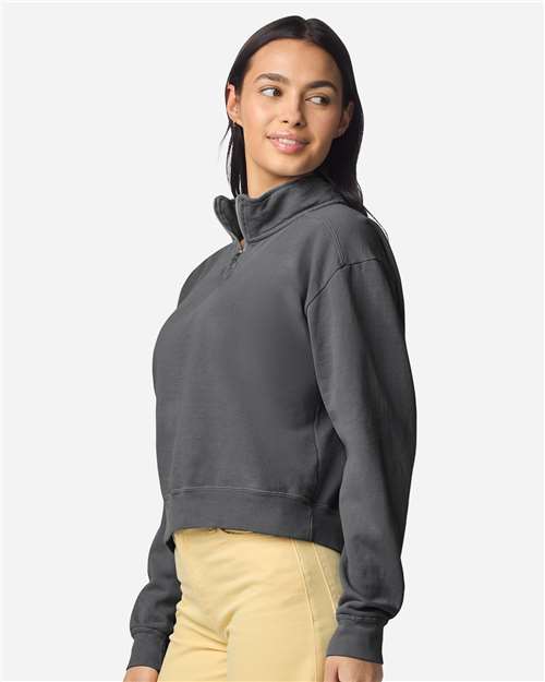 Comfort Colors Women's Garment-Dyed Mid-Length Quarter-Zip Sweatshirt-2