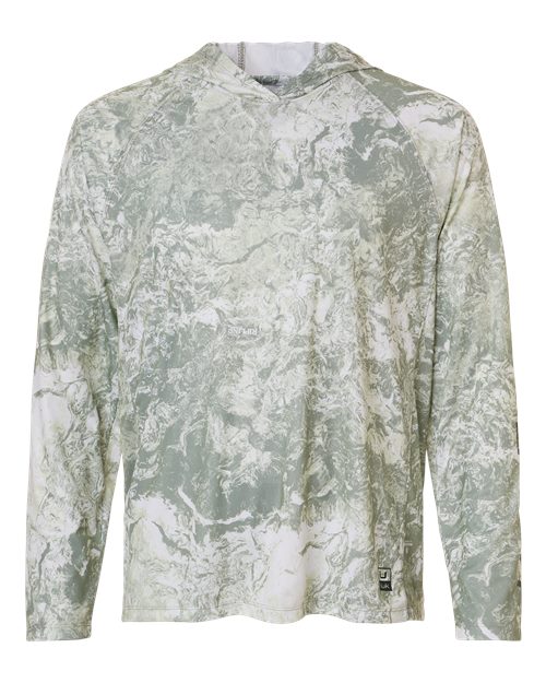 HUK Men's Pursuit Mossy Oak Printed Hooded Long Sleeve T-Shirt-1