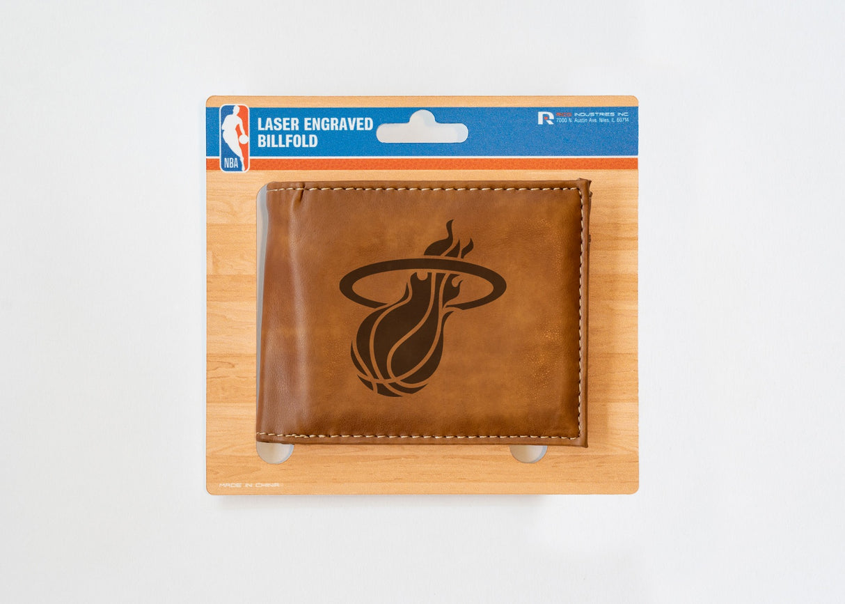 Rico Industries NBA Miami Heat Laser Engraved Billfold Wallet-3