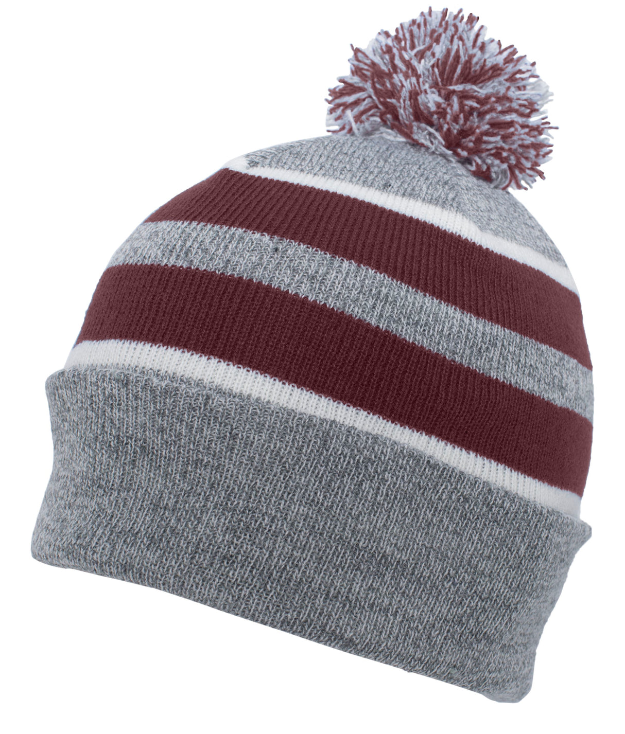 Pacific Headwear Knit Fold Over Pom-Pom Beanie Unisex Accessories Hats & Caps