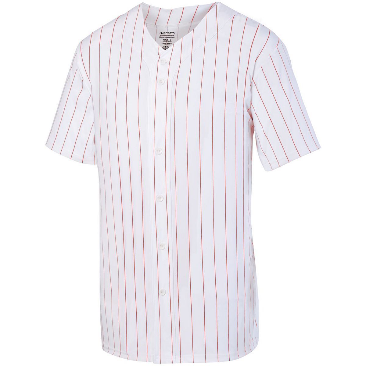 Augusta Adult Pinstripe Full-Button Baseball Jersey Baseball Jerseys Adult