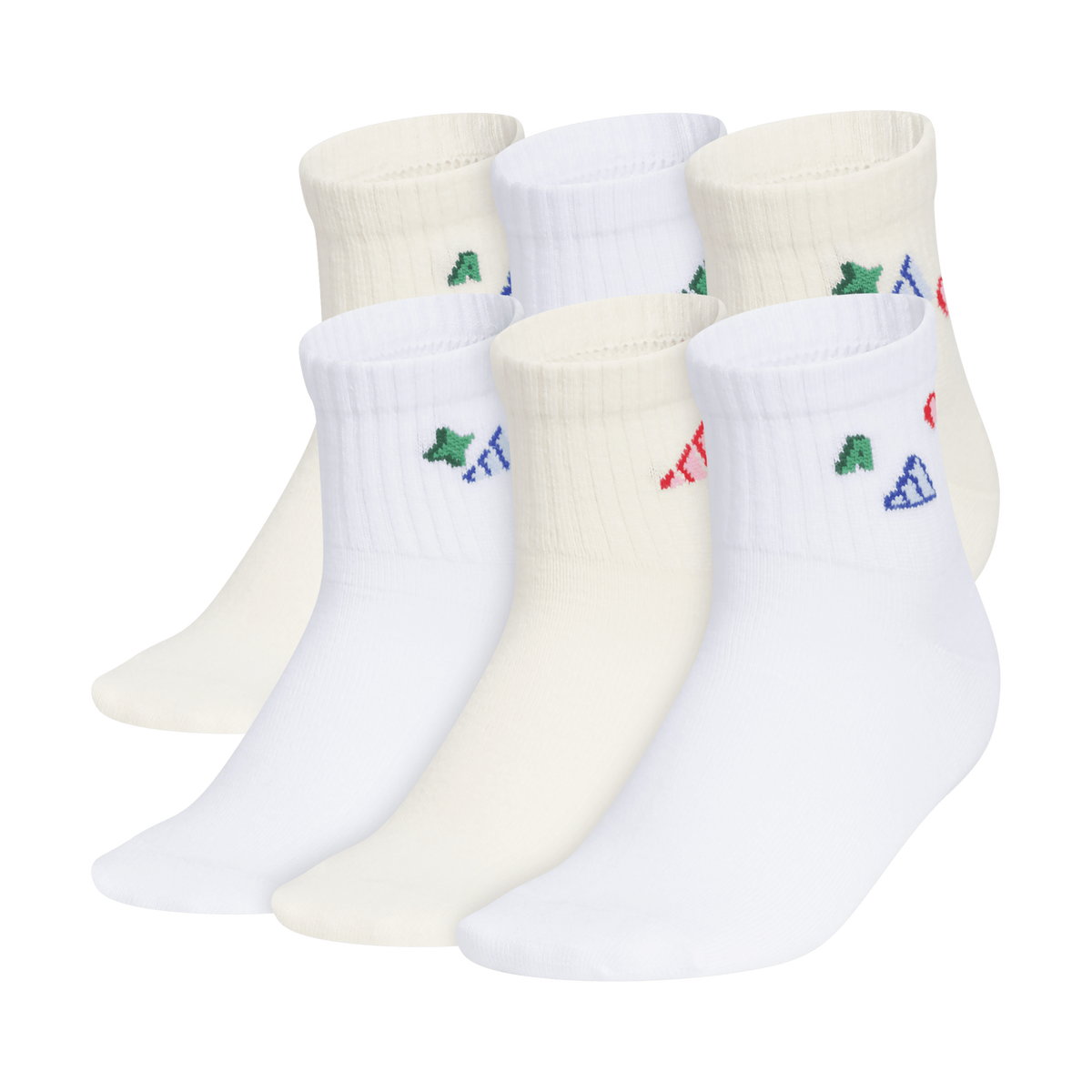 adidas Girl's Charm Fashion 6-Pack Quarter Sock-1