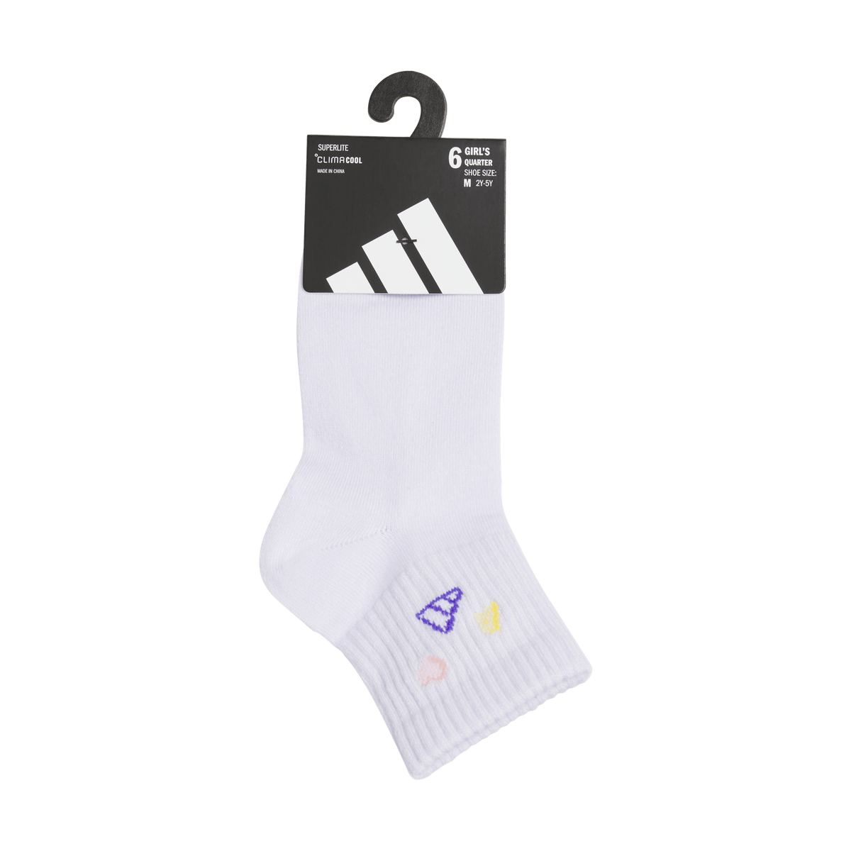 adidas Girl's Charm Fashion 6-Pack Quarter Sock-5