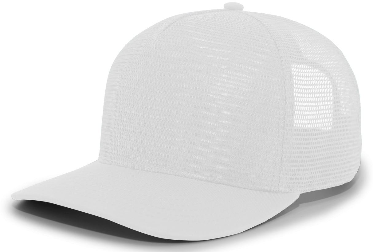Pacific Headwear 5-Panel Mesh Overlay Trucker Snapback Unisex Accessories Hats & Caps
