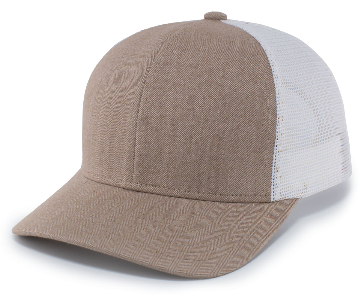 Pacific Headwear Herringbone Trucker Cap Unisex Accessories Hats & Caps