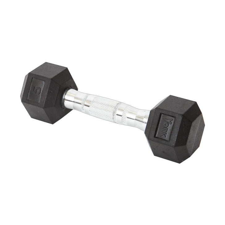 York Barbell Rubber Hex Dumbbell-1