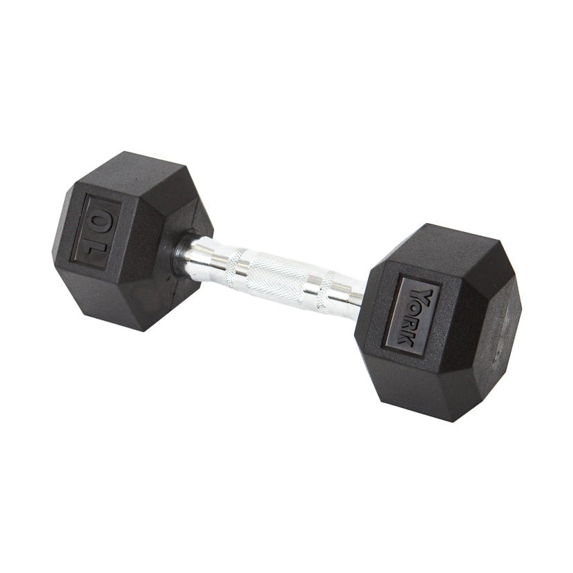 York Barbell Rubber Hex Dumbbell-1