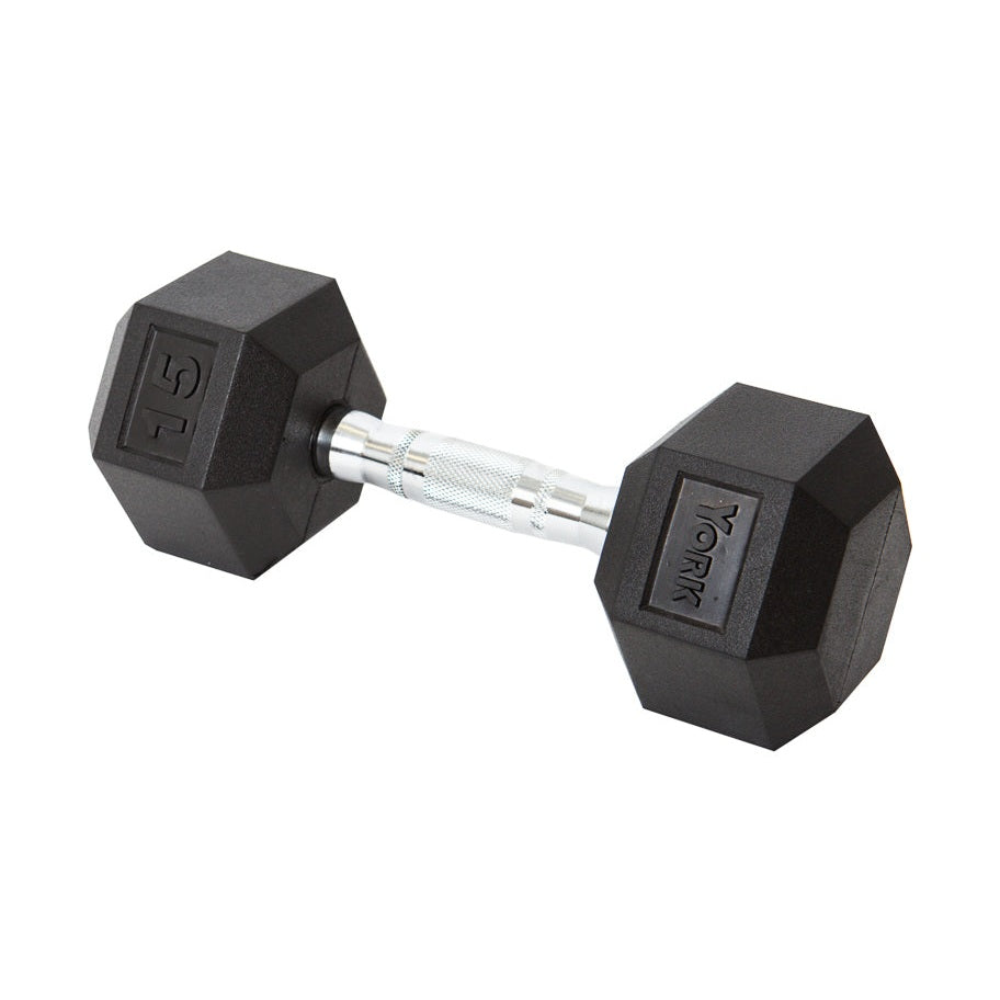 York Barbell Rubber Hex Dumbbell-1