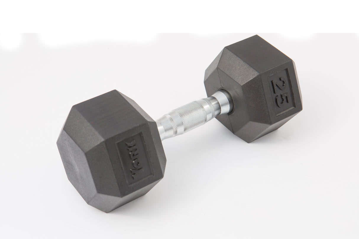 York Barbell Rubber Hex Dumbbell-7