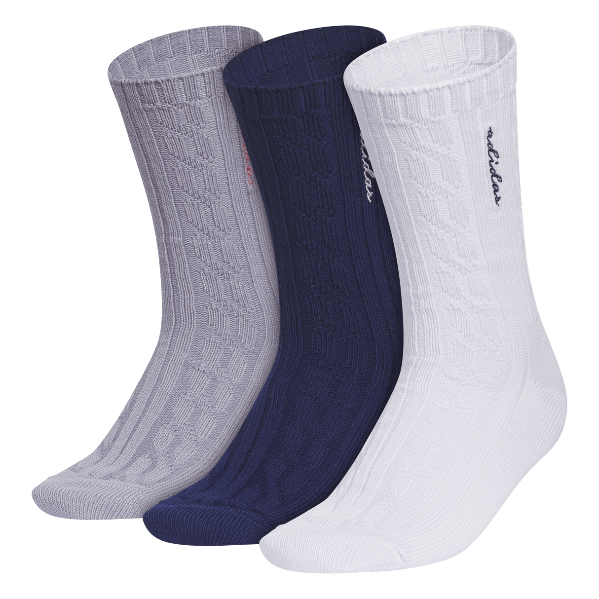adidas Women's Athletic Cable Knit 3-Pack Crew-1