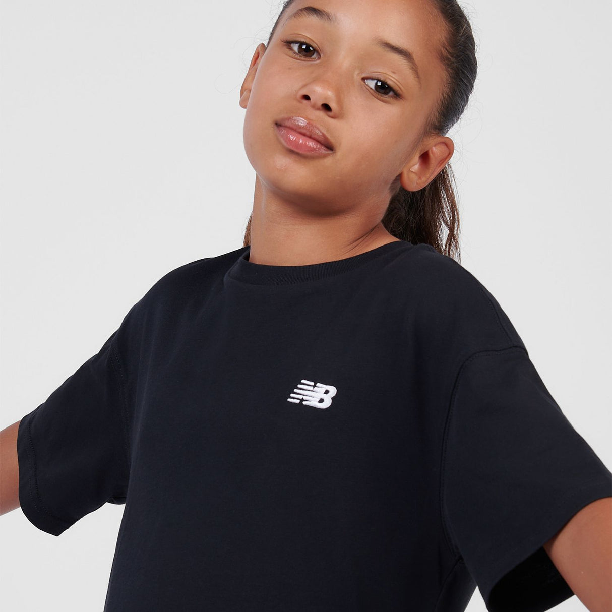 New Balance Girls' Small Logo Jersey T-Shirt-8