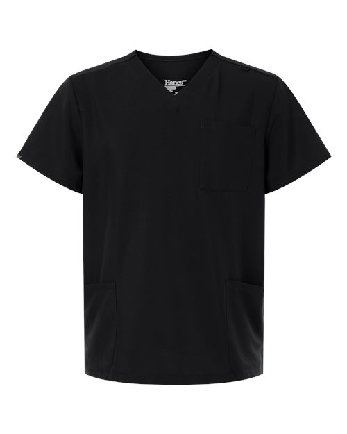 Hanes Men's V-Neck 3 Pocket Scrub Top-1