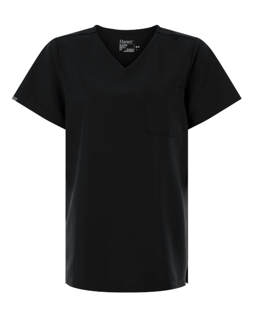 Hanes Women's V-Neck 1 Pocket Scrub Top-1