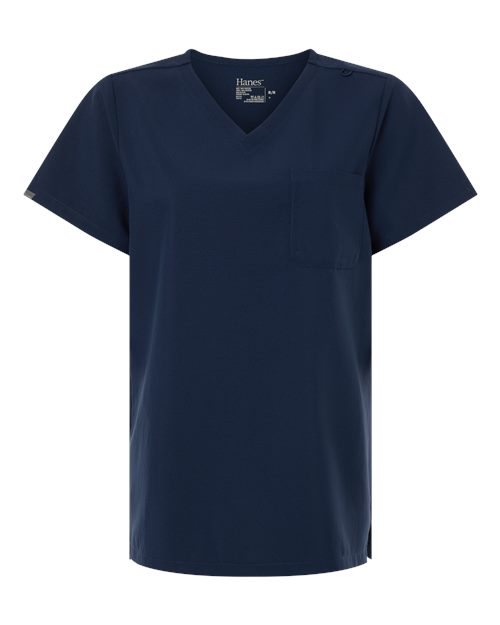 Hanes Women's V-Neck 1 Pocket Scrub Top-1
