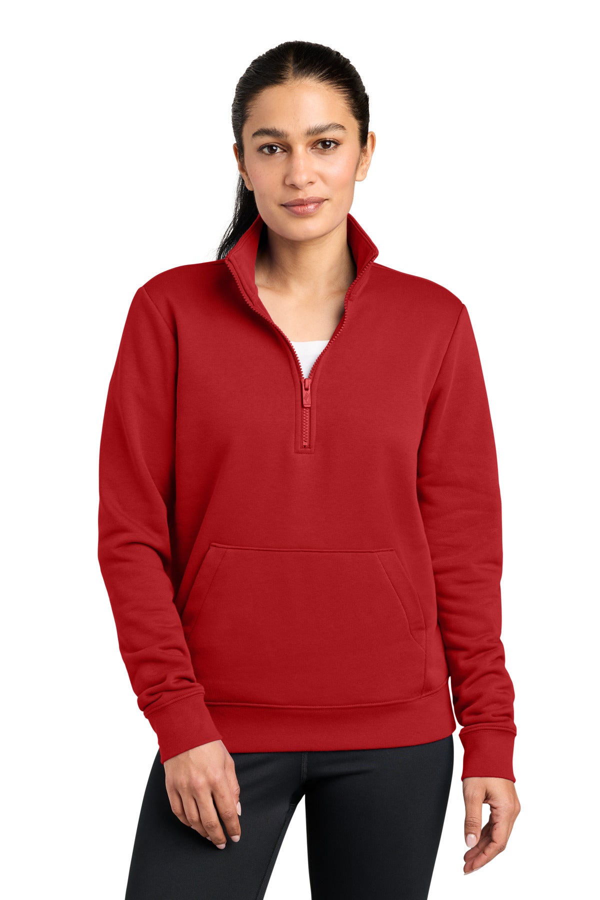 Nike Women's Club Fleece Sleeve Swoosh 1/2 Zip. NKDX6720