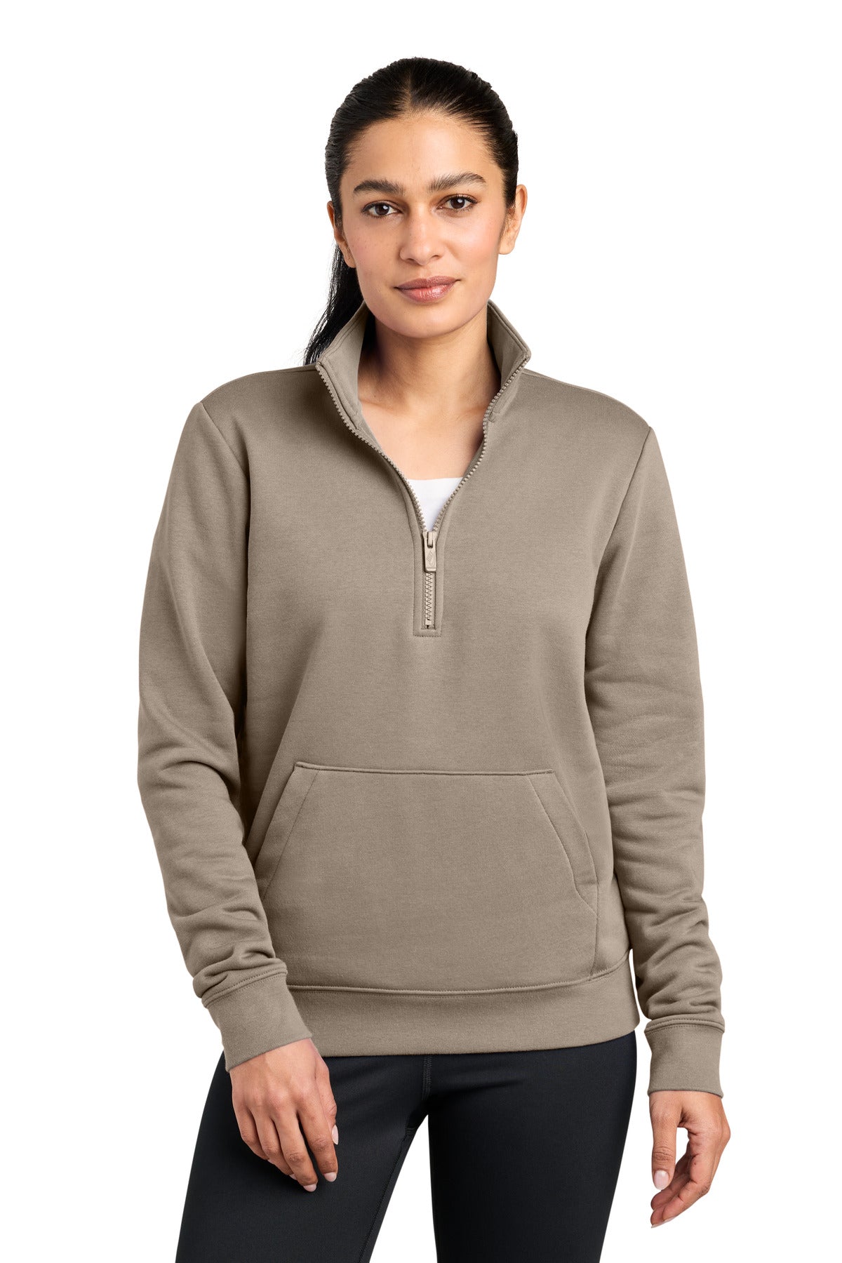 Nike Women's Club Fleece Sleeve Swoosh 1/2 Zip. NKDX6720