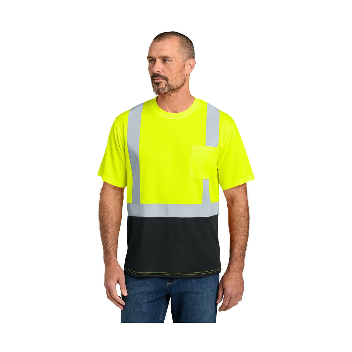 CornerStone Men's ANSI 107 Class 2 Short Sleeve Mesh Blocked Tee CS205