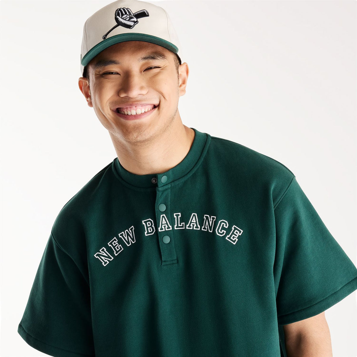 New Balance Men's Shohei French Terry Henley Neck Top-3