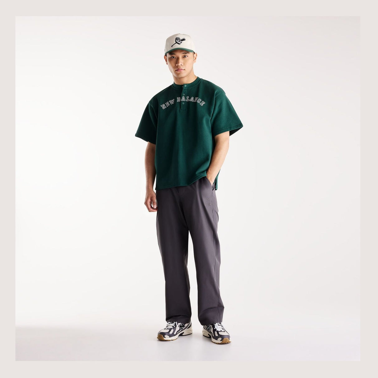 New Balance Men's Shohei French Terry Henley Neck Top-6