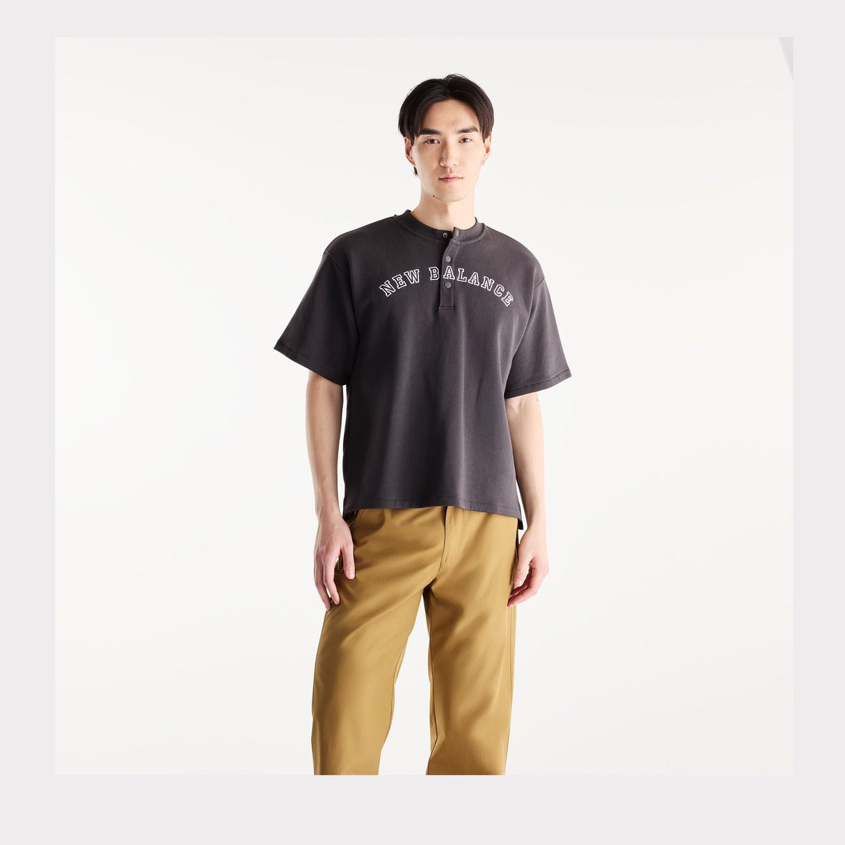New Balance Men's Shohei French Terry Henley Neck Top-1