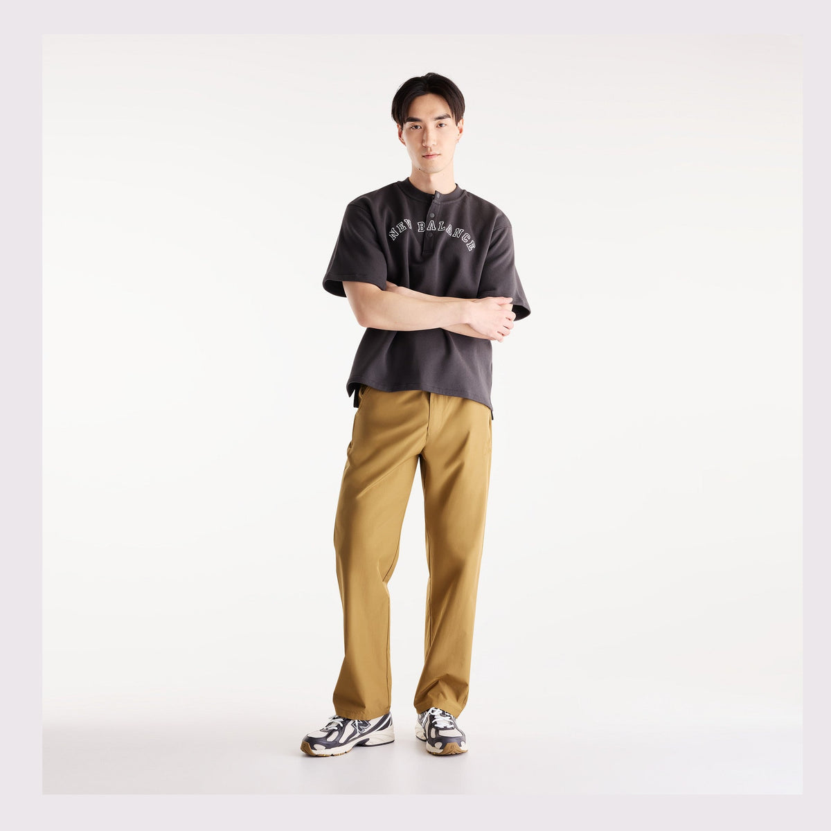New Balance Men's Shohei French Terry Henley Neck Top-5