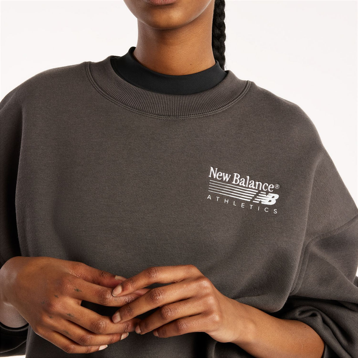 New Balance Women's Trackside Fleece Crew-3