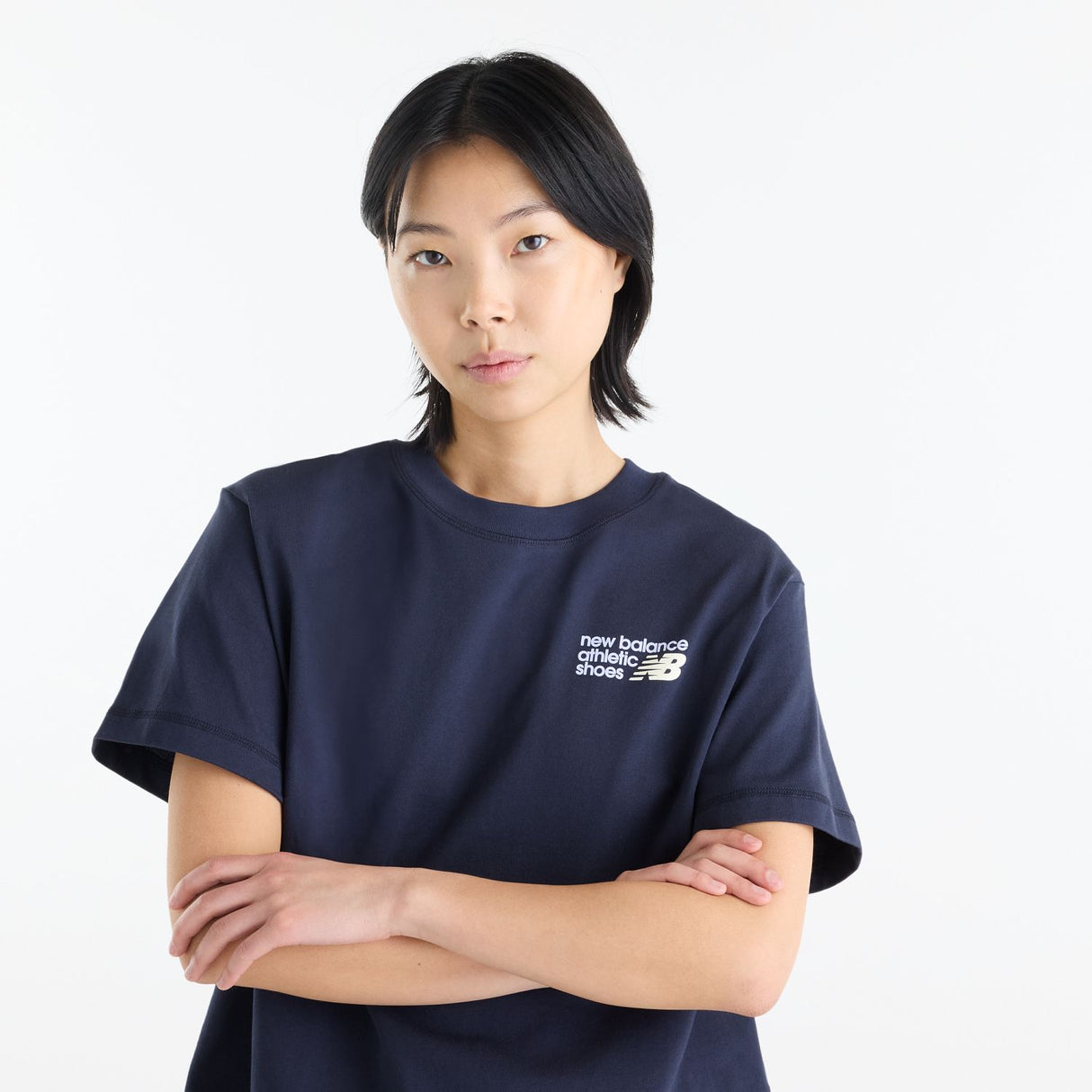 New Balance Women's Athletics Premium Logo Hip Length Relaxed T-Shirt-3