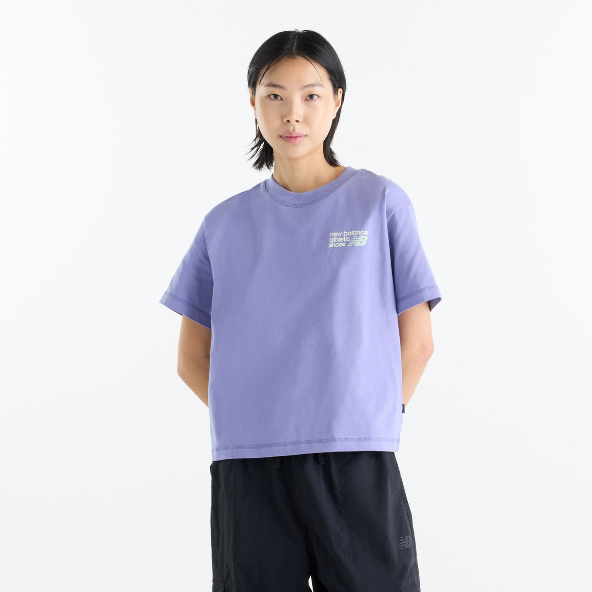 New Balance Women's Athletics Premium Logo Hip Length Relaxed T-Shirt-1