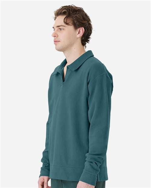 ComfortWash by Hanes Men's Garment-Dyed Polo Collar Sweatshirt-2