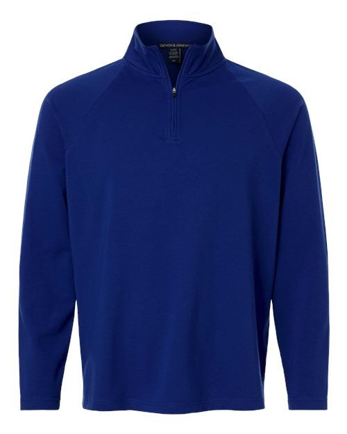Devon & Jones Men's Seaton Pebble Textured Quarter-Zip Pullover-1