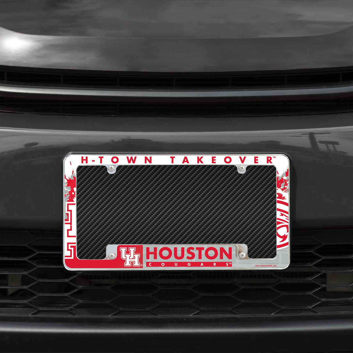 Rico Industries NCAA Houston Cougars Primary 12" x 6" Chrome License Plate Frame-1