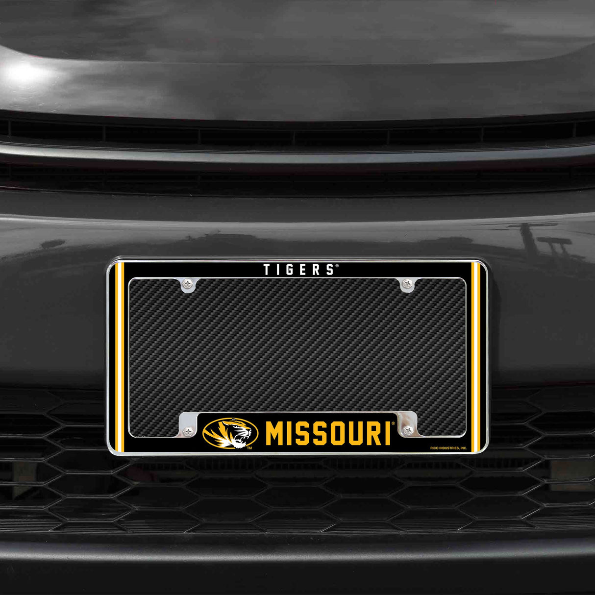 Rico Industries NCAA Missouri Tigers Classic 12" x 6" Chrome License Plate Frame-1