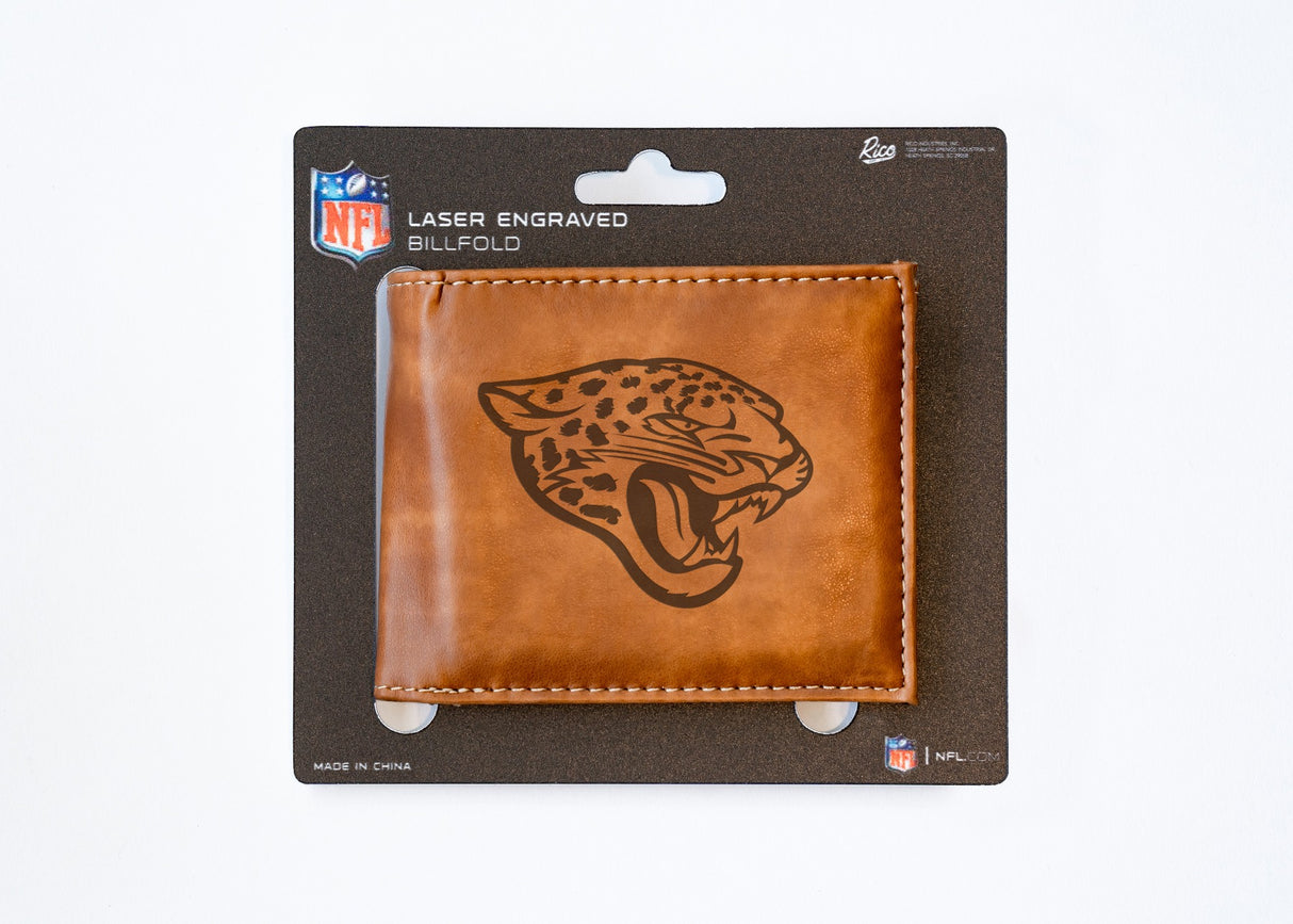 Rico Industries NFL Jacksonville Jaguars Laser Engraved Billfold Wallet-3