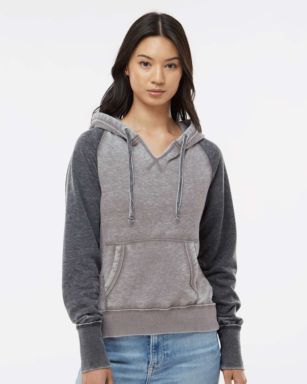 J. America Women's Zen Contrast Pullover Hoodie 8926