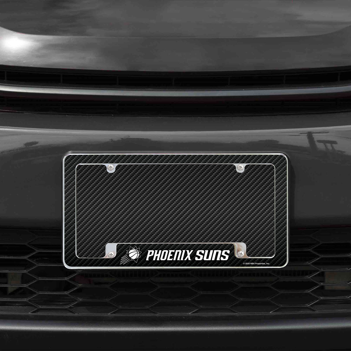 Rico Industries NBA Phoenix Suns Black 12" x 6" Chrome License Plate Frame-1