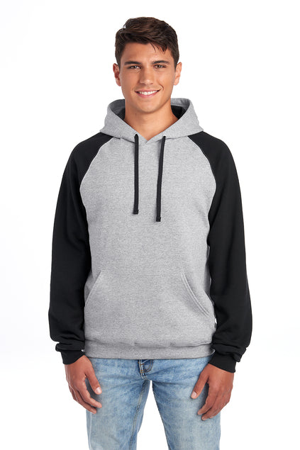 JERZEES Men's Nublend Colorblocked Raglan Hooded Sweatshirt 96C Mens Apparel Sweatshirts & Fleece