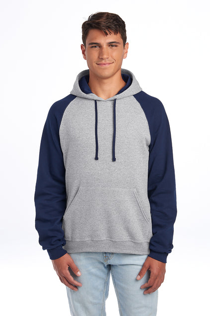 JERZEES Men's Nublend Colorblocked Raglan Hooded Sweatshirt 96C Mens Apparel Sweatshirts & Fleece