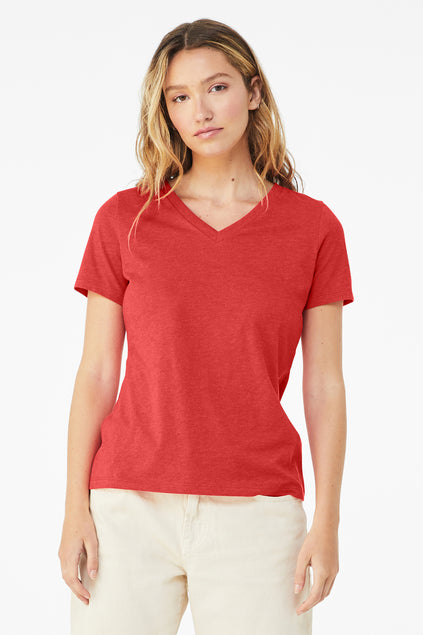 BELLA + CANVAS Women's Relaxed Heather CVC V-Neck Tee BC6405CVC Womens Apparel Shirts & Tops