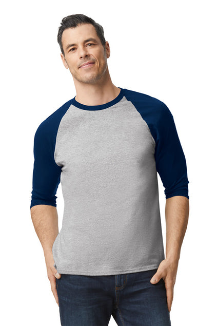 Gildan Men's Heavy Cotton 3/4-Sleeve Raglan T-Shirt 5700 Mens Apparel Shirts & Tops