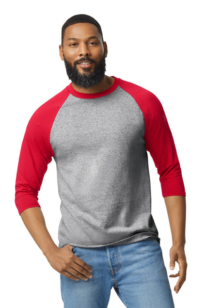 Gildan Men's Heavy Cotton 3/4-Sleeve Raglan T-Shirt 5700 Mens Apparel Shirts & Tops