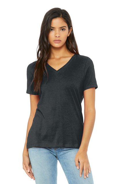 BELLA + CANVAS Women's Relaxed Heather CVC V-Neck Tee BC6405CVC Womens Apparel Shirts & Tops