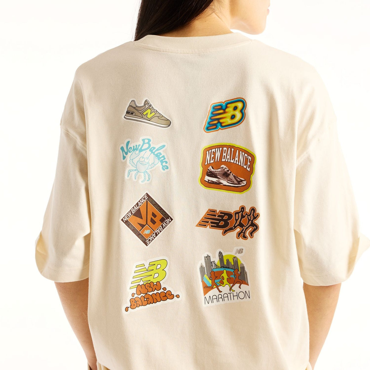 New Balance Women's Sticker Pack Oversized T-Shirt-2