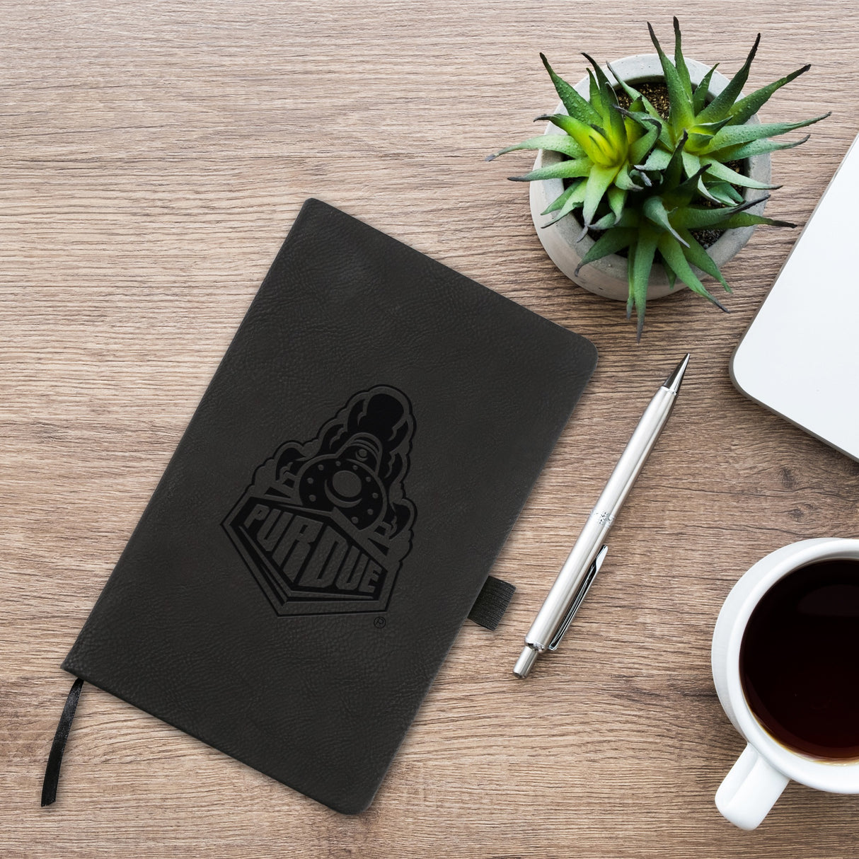 Rico Industries NCAA Purdue Boilermakers Black - Primary Laser Engraved Small Notepad-2
