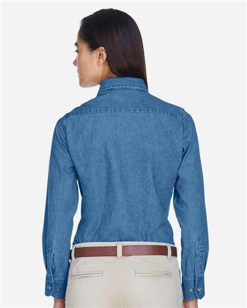 Harriton Women's Denim Shirt-5