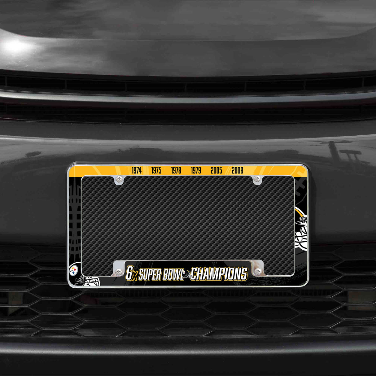 Rico Industries NFL Pittsburgh Steelers Multi Champ 12" x 6" Chrome License Plate Frame-1