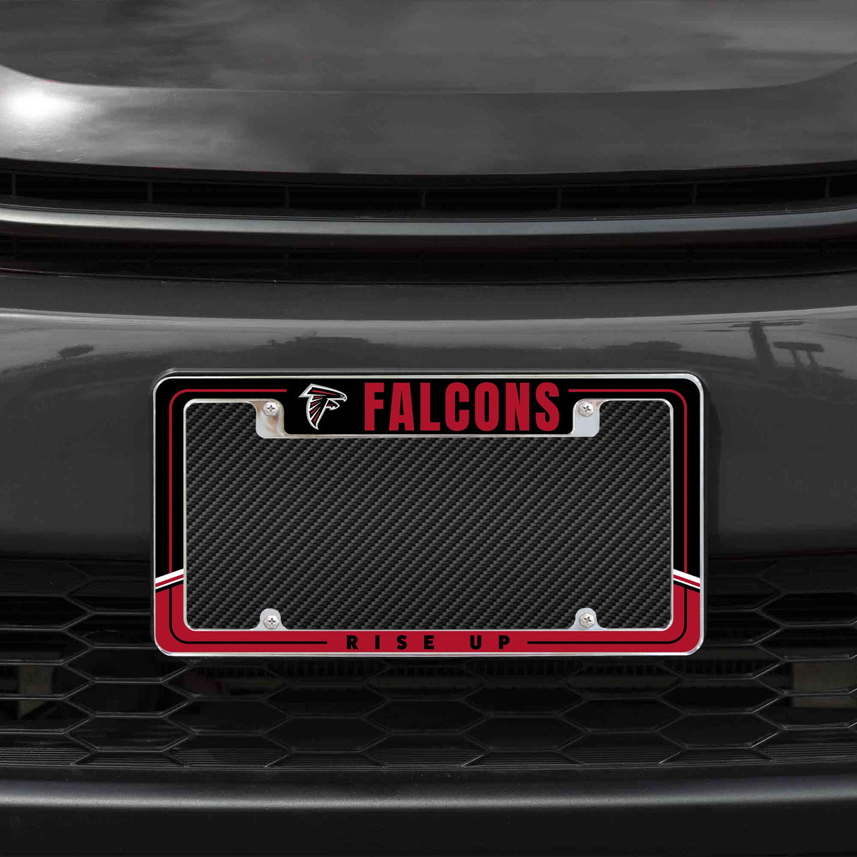 Rico Industries NFL Atlanta Falcons Two-Tone 12" x 6" Chrome License Plate Frame-1