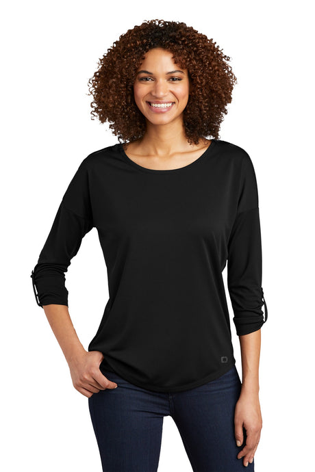 OGIO Women's Gravitate Scoop 3/4-Sleeve. LOG141 Corporate Apparel Shirts & Tops