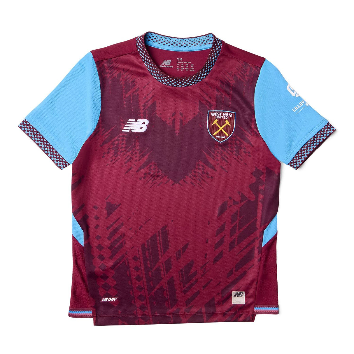 New Balance Youth West Ham United 26/27 Home Short Sleeve Soccer Jersey-1