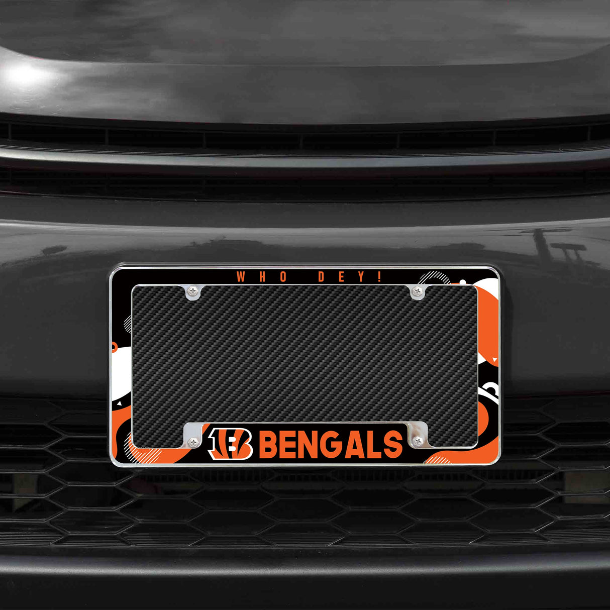 Rico Industries NFL Cincinnati Bengals Wave 12" x 6" Chrome License Plate Frame-1